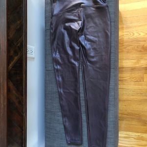 Spanx pleather leggings (wine colored).